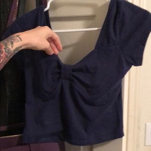 Crop top with front bow